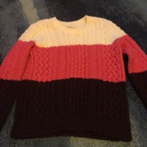 Anne Taylor Loft color block sweater pink